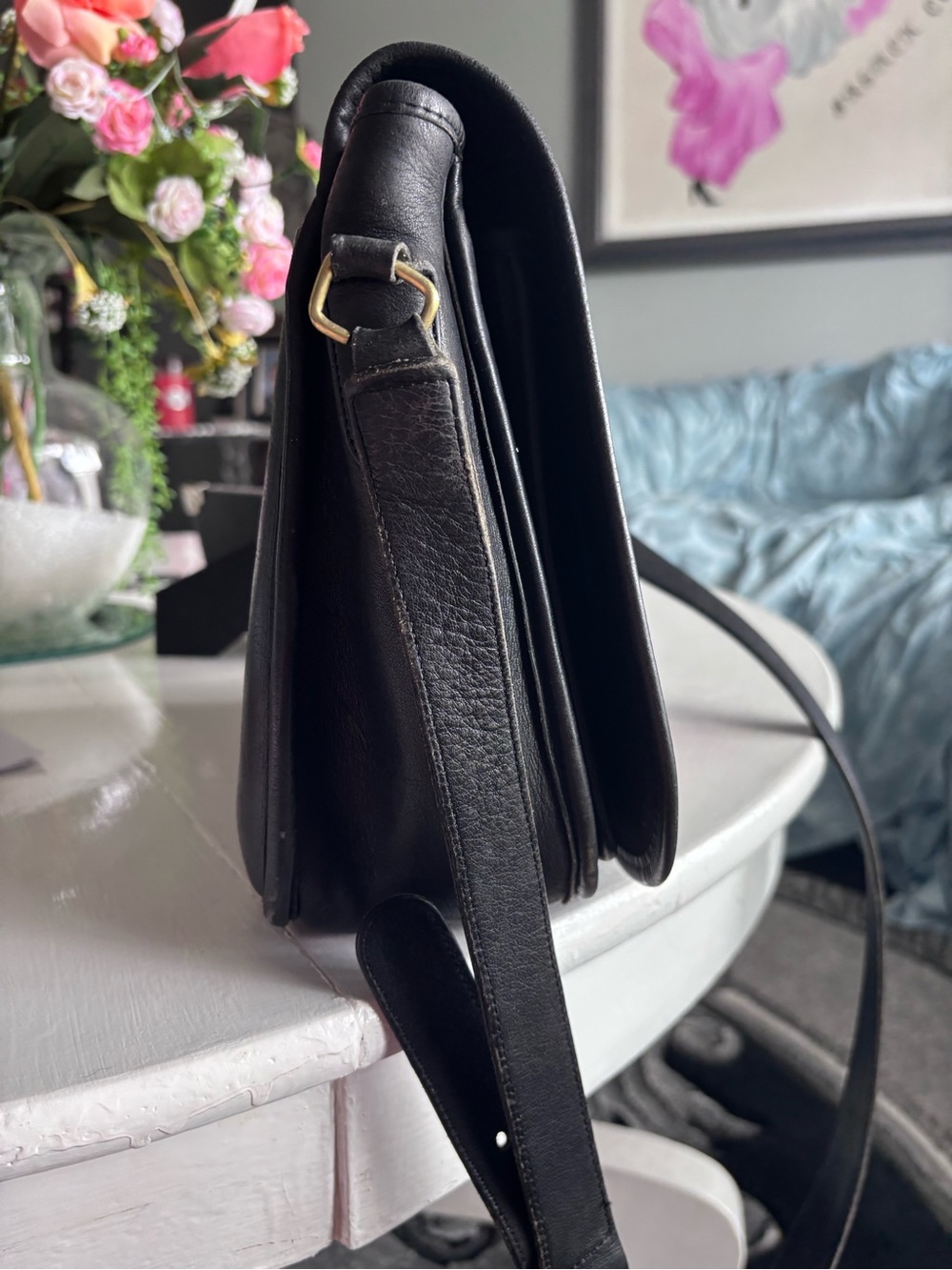 Vintage Coach Ranch Bag 9852‎ Black USA Made Glovetanned Leather Crossbody - Picture 11 of 16